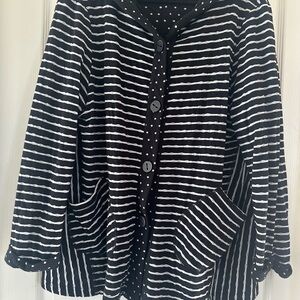 Habitat Black and White Striped Cardigan